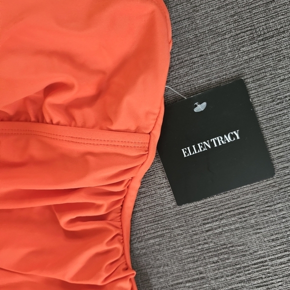 Ellen Tracy Women High Neck Over the Shoulder One Piece keyhole Swimsuit Size 10 - Picture 11 of 15